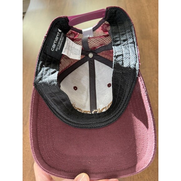 Carhartt Mesh Back Trucker Hat Burgundy Snapback Cap One Size Cotton SP22 - Picture 6 of 8
